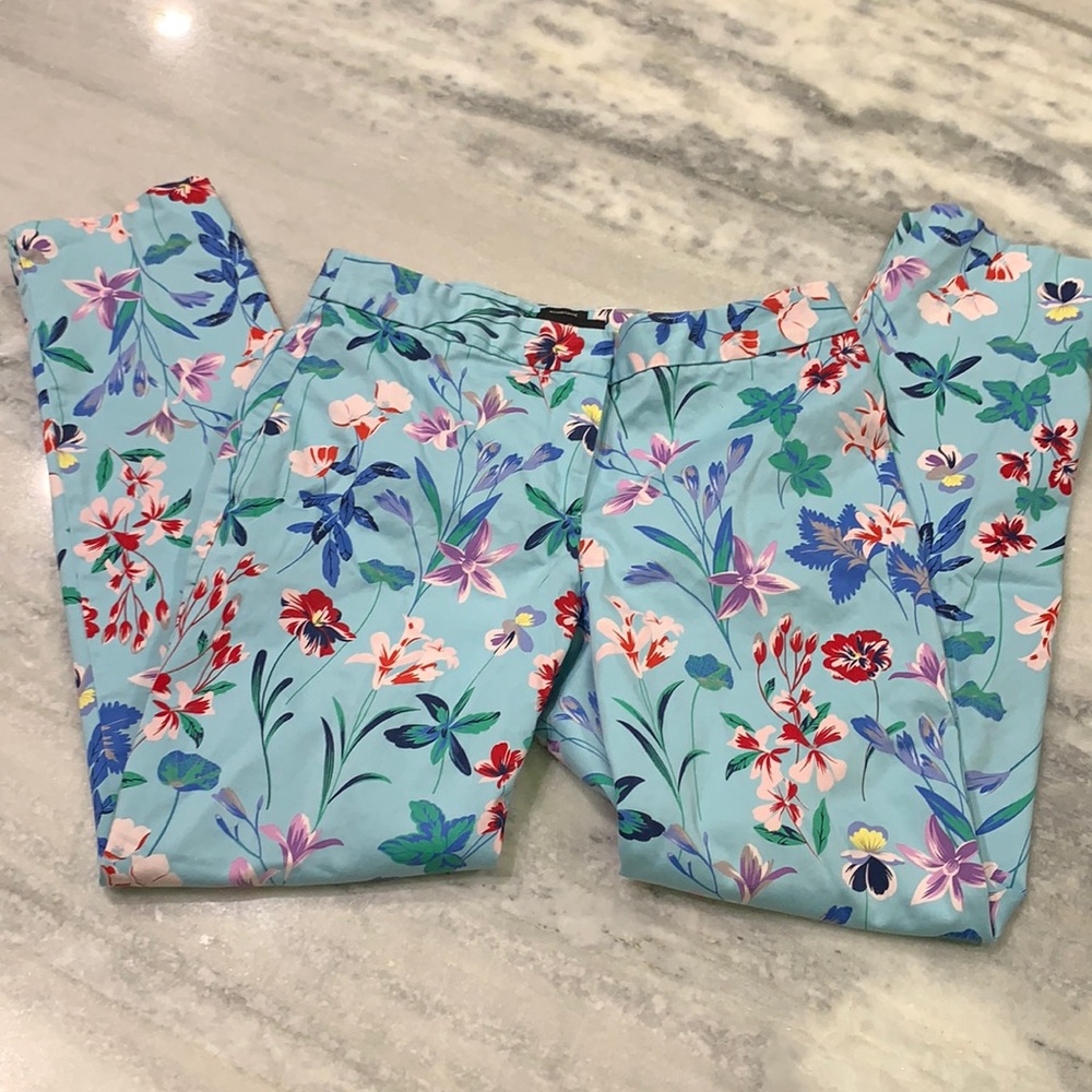 Talbots | Hampshire Turquoise Floral Pants sz: 2